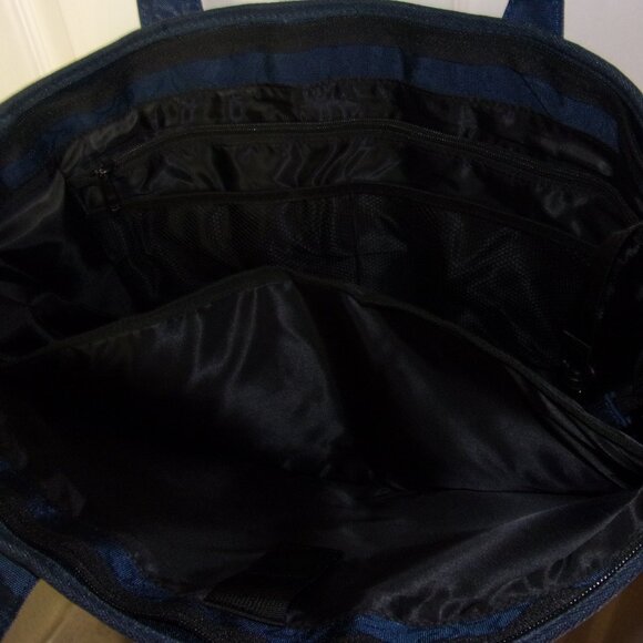 NEW ZERO GRID Trip Travel Extra Large Tote Bag Windsor  Black Brown Indigo - Picture 10 of 16